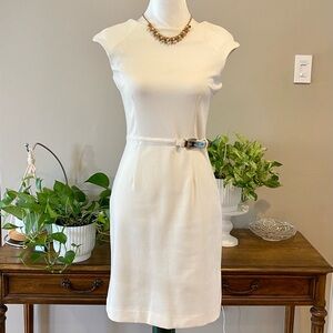 Jennifer Lopez Ivory Knit Dress